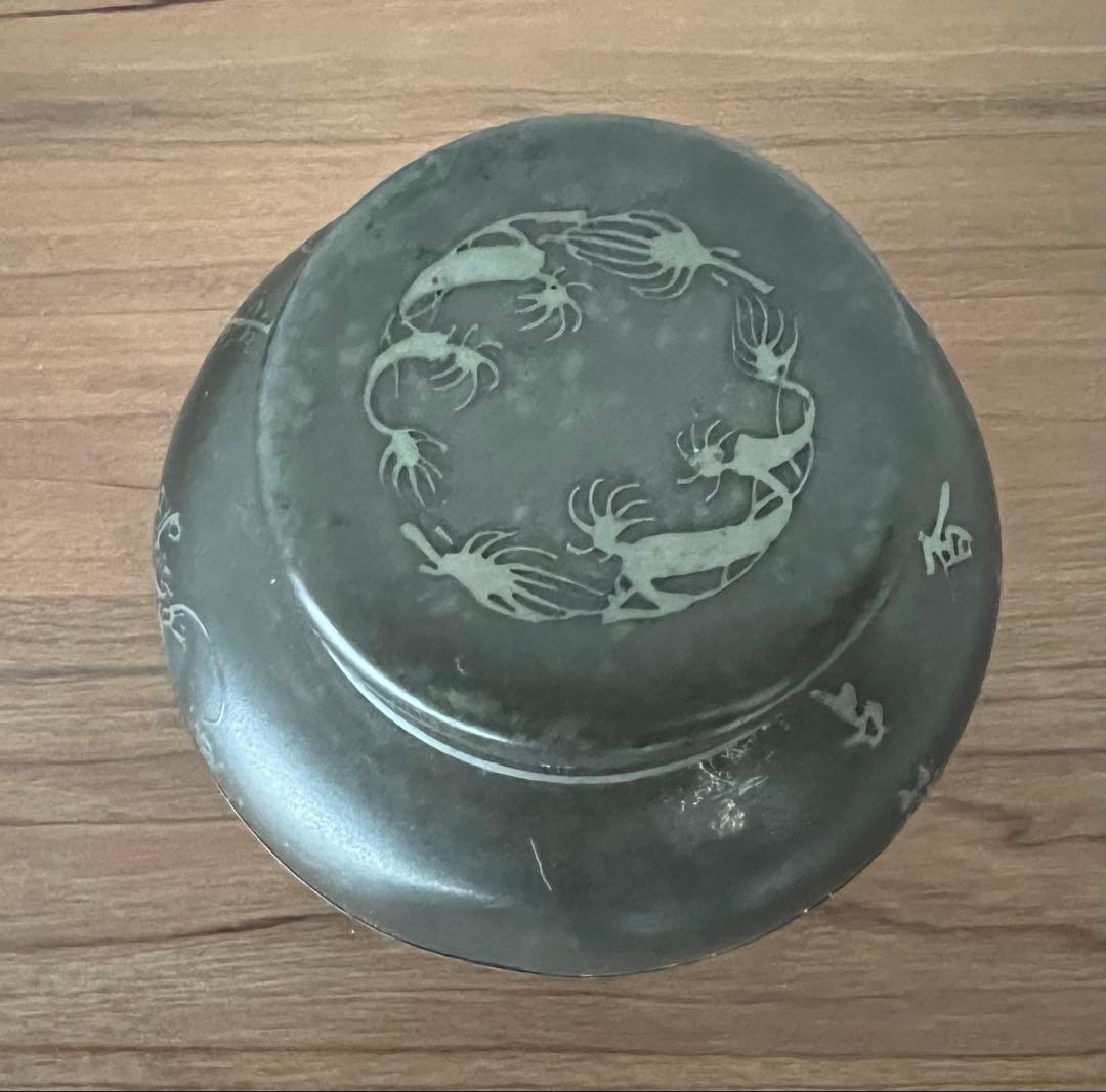 銅製 建水 茶こぼし・錫製茶入 美奈登製/錫茶托 5客セット 煎茶 茶道具