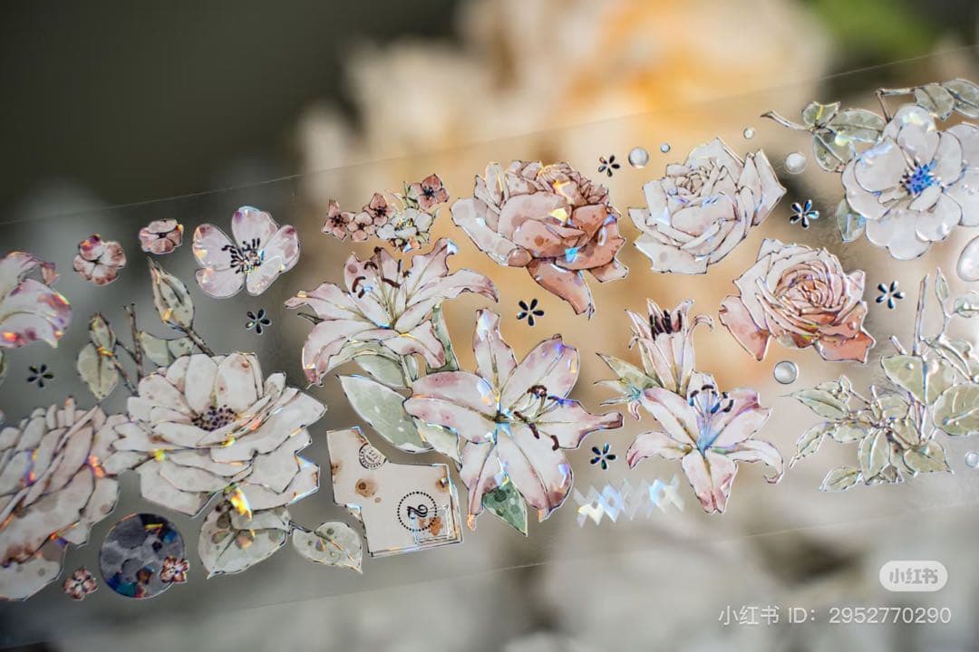 Hoshi奶芙《花秋芝》海外マスキングテープ　マステ 【2084】