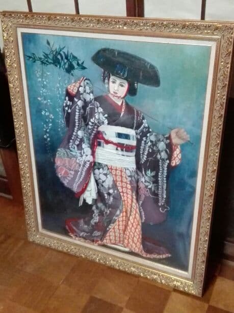 歌舞伎絵// タイトル藤娘 (大作油彩画)