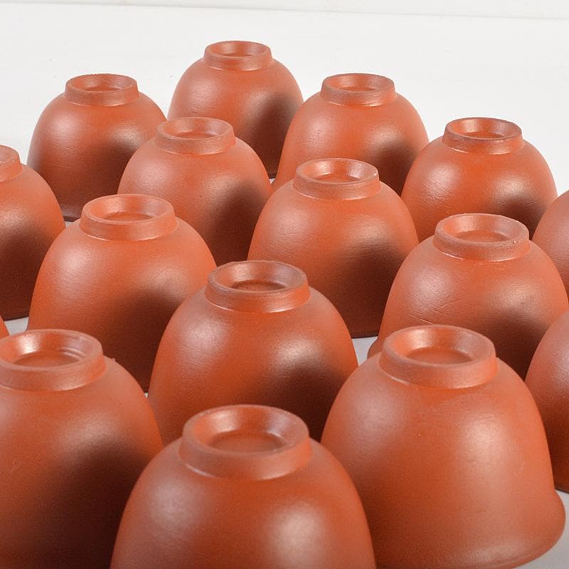 煎茶道具　紫砂　朱泥　内白釉　煎茶碗　20客まとめて　N　6285