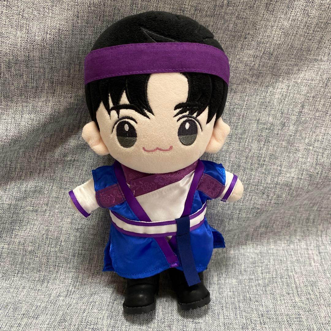 パクヒョンシクぬいぐるみ20cm 花郎ファラン衣装、黒ウィッグ付き