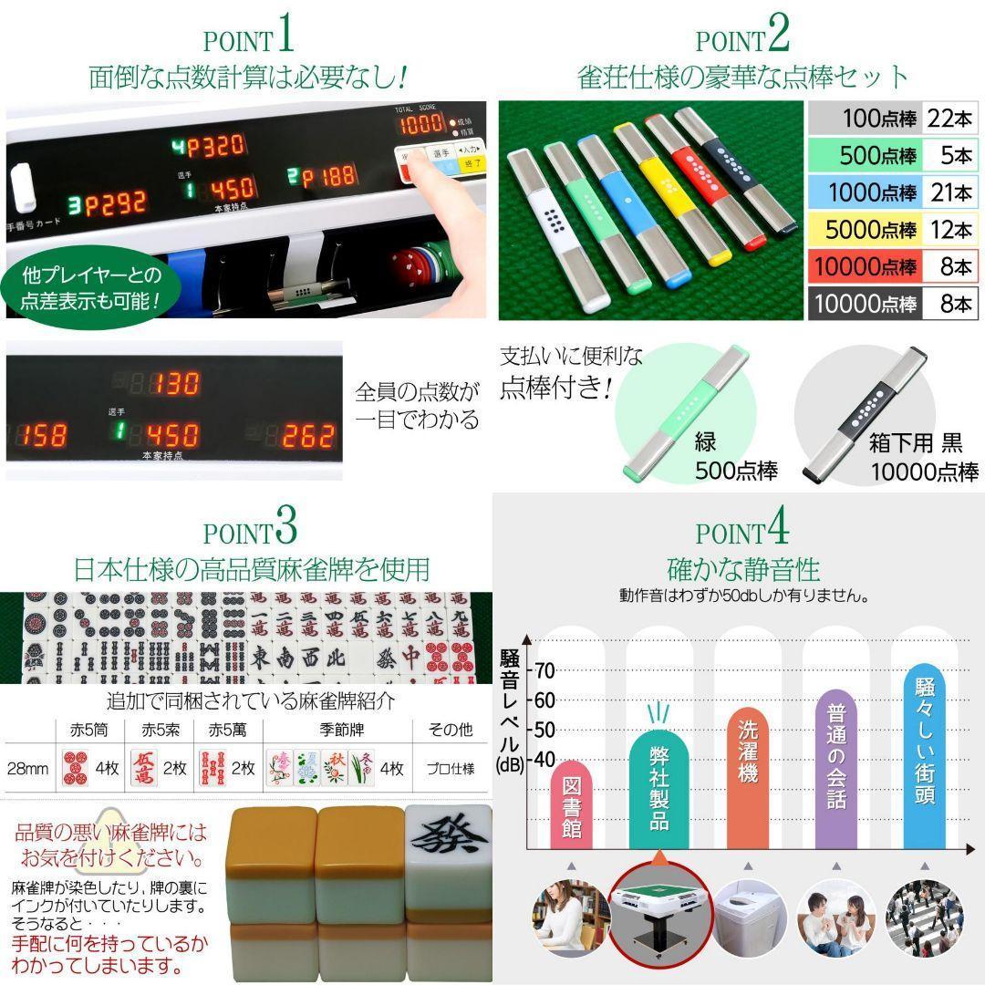 全自動麻雀卓 点数表示 点棒計算表示 麻雀テーブルボード付き 麻雀 2612,3