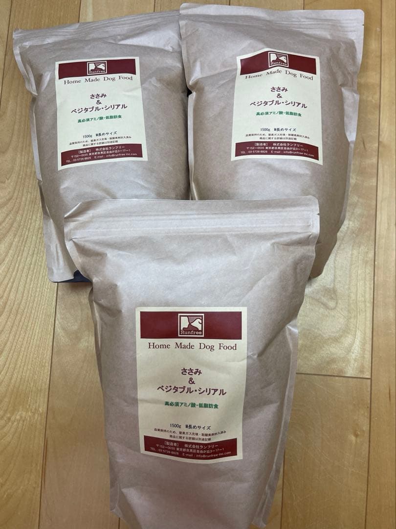 ランフリー　ささみ＆ベジタブルシリアル　1500g ×3袋