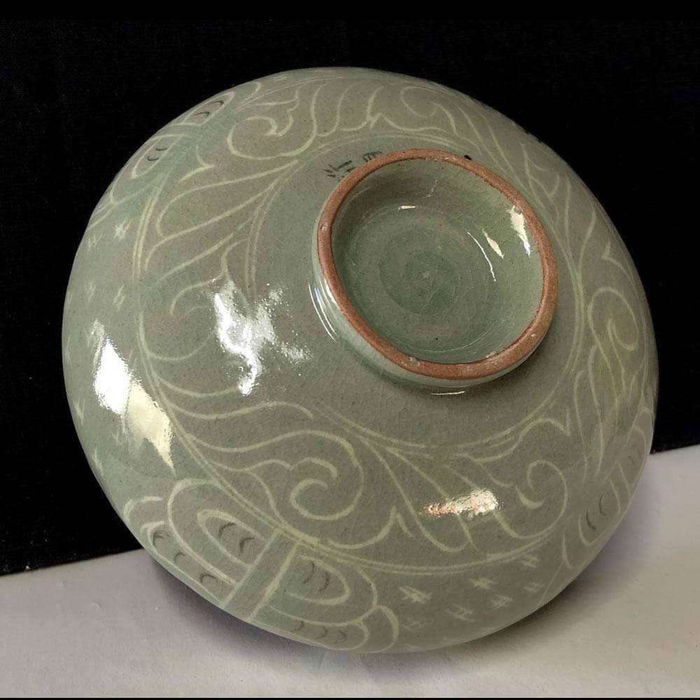 e1382 柳海剛 共箱 高麗青磁茶碗 柳根瀅 韓国人間文化財 茶道具