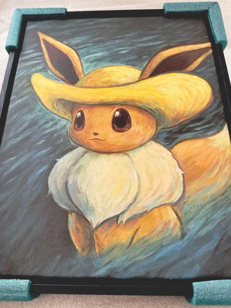 ゴッホピカチュウ　イーブイ　キャンバスアート　セット　　Sサイズ　45×35cm