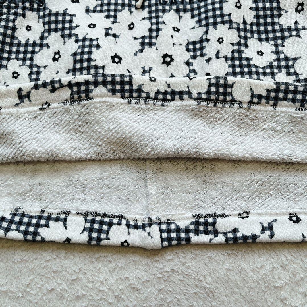 美品　パーリーゲイツ セットアップ　パーカー　スカート　チェック　花柄　裏毛