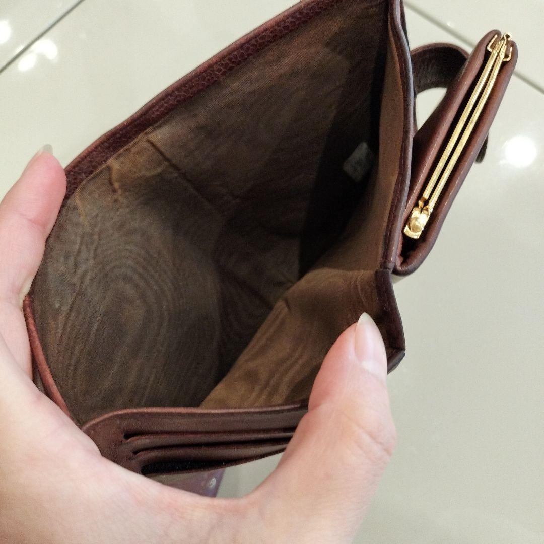 CHANEL キャビアスキン 二つ折り財布 コンパクト ブラウン がま口