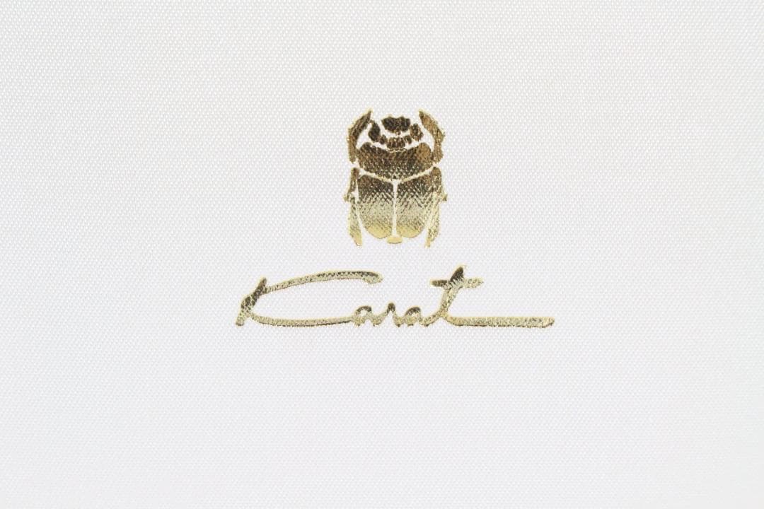 ♡Karat キャラット メタルビーズバック 巾着 ポーチ ゴールド系 ケース付