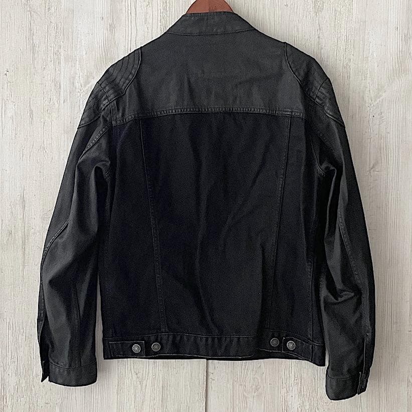 美品 DIESEL コーティング切替デニムライダース ブラックS