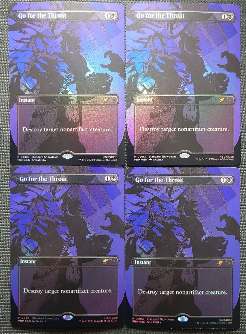 mtg 超稀少 英語版 ボーダーレス FOIL 喉首狙い 4枚セット