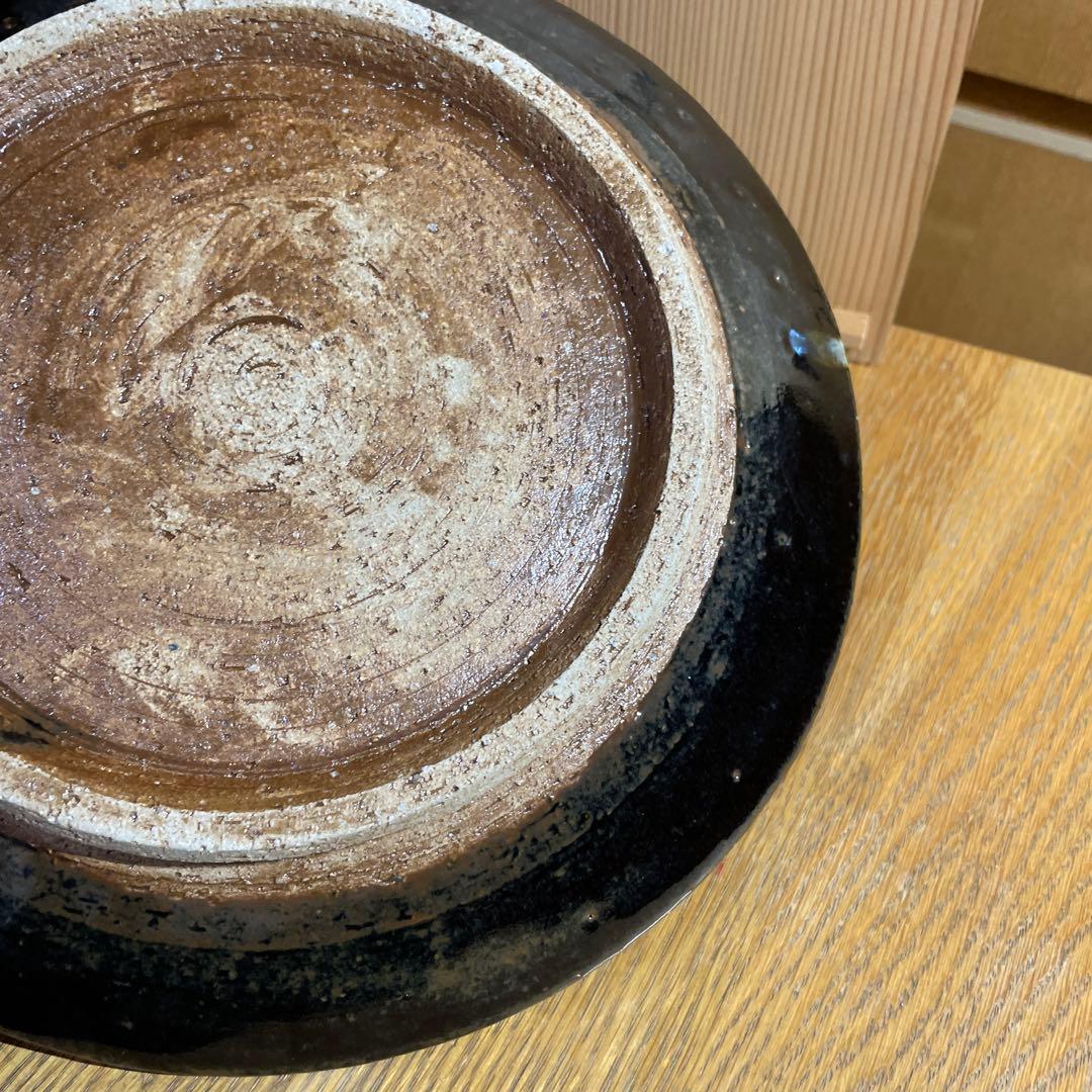 酒津堤窯　（武内晴二郎）　流掛尺皿　共箱