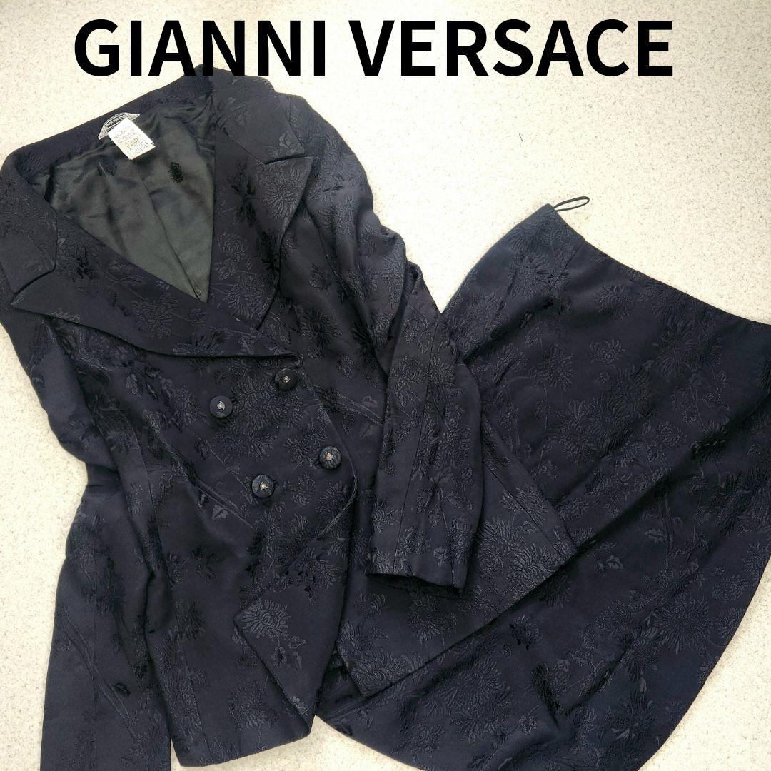 極美品✨ヴェルサーチ メデューサ アジアン ジャガード フラワー スーツ ダブル