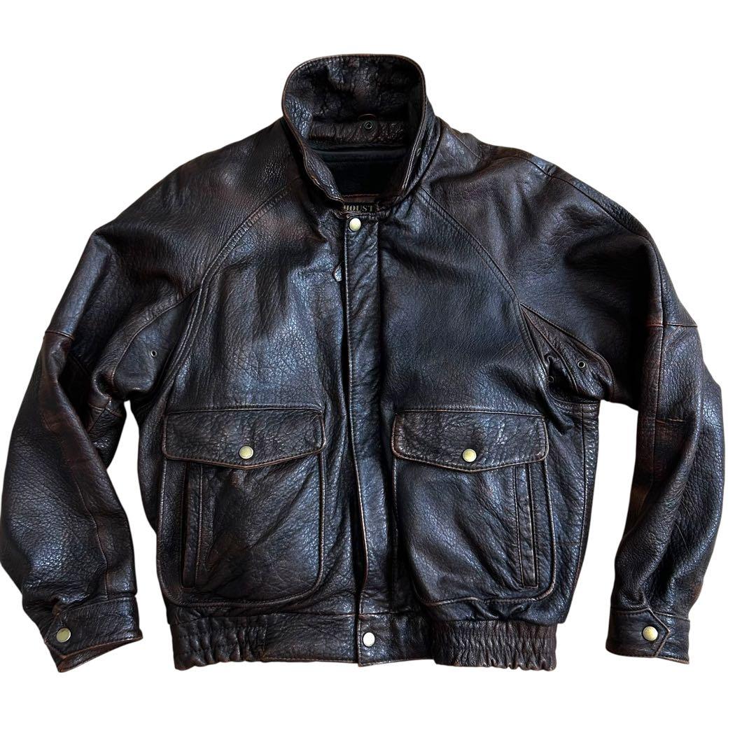 ★美品★ HOUSTON MB-2 レザー ボア着脱ライナー付 ラムレザー