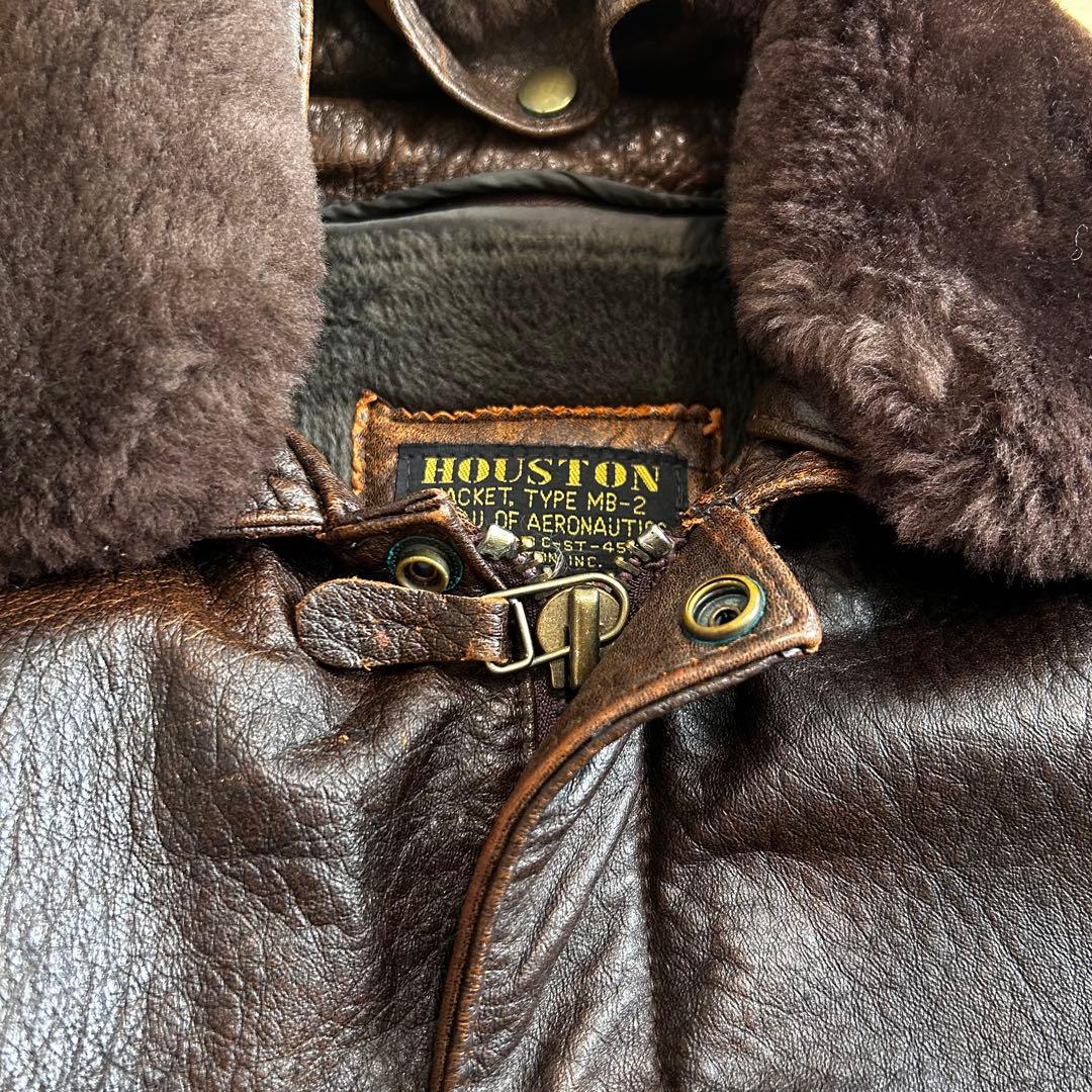 ★美品★ HOUSTON MB-2 レザー ボア着脱ライナー付 ラムレザー