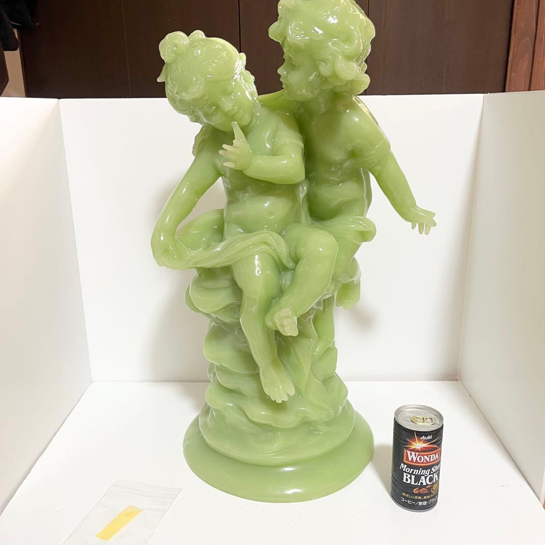 翡翠玉石彫刻 天使像 高さ54センチ 重量15キロ ヒスイ 希少 レア 大型