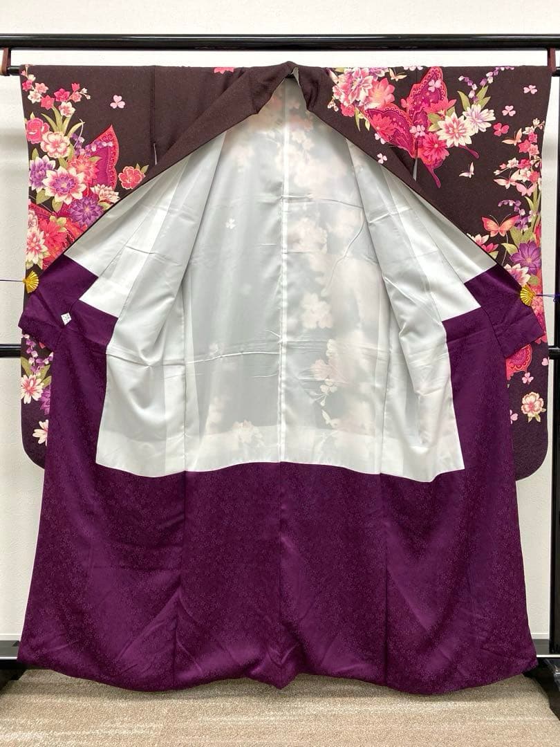 振袖 豪華 蝶 金駒 銀彩 刺繍 身丈158cm 撥水加工済