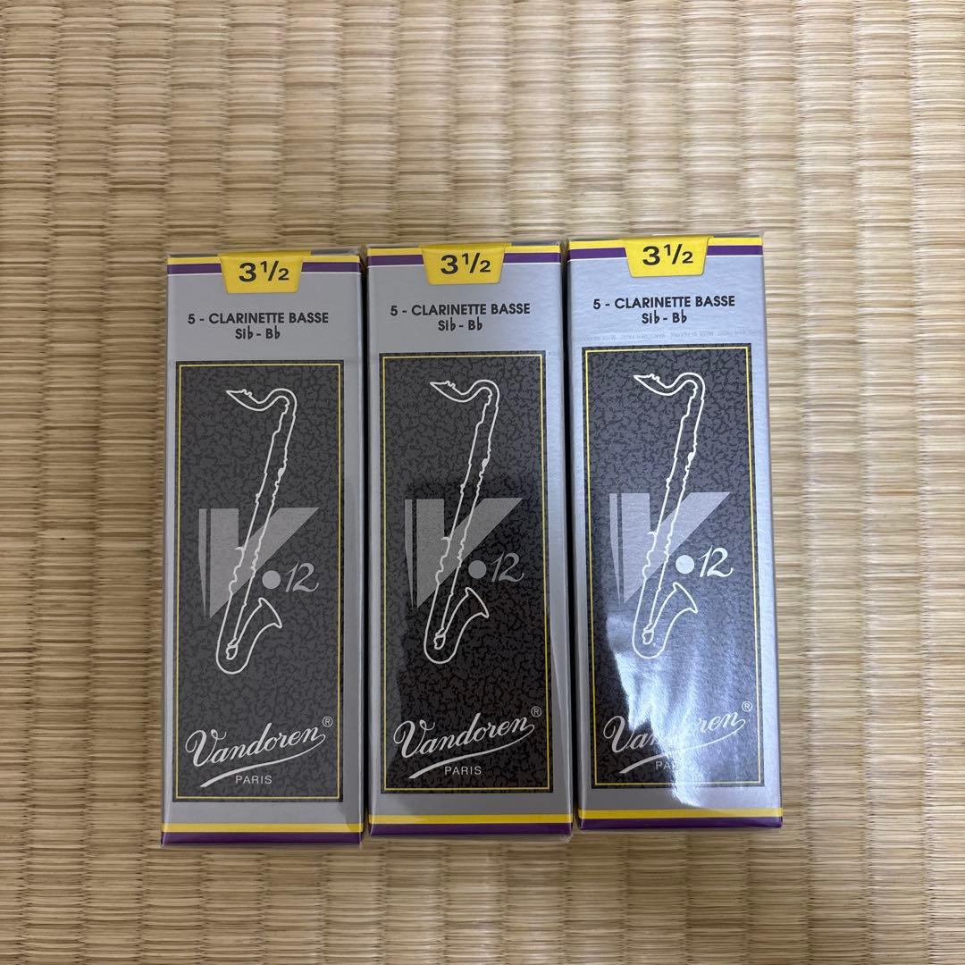 Vandoren v12バスクラリネットリード 3 1/2 5枚入り×3