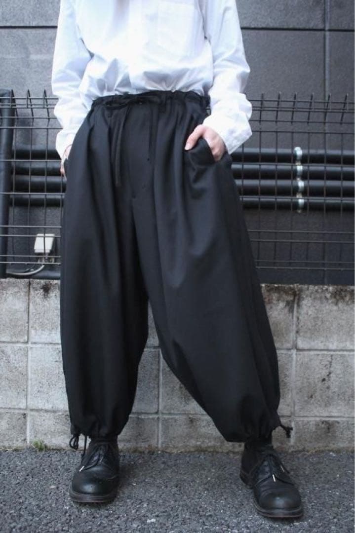 【美品】Ground Y｜ウールポリエステルギャバジンバルーンパンツ