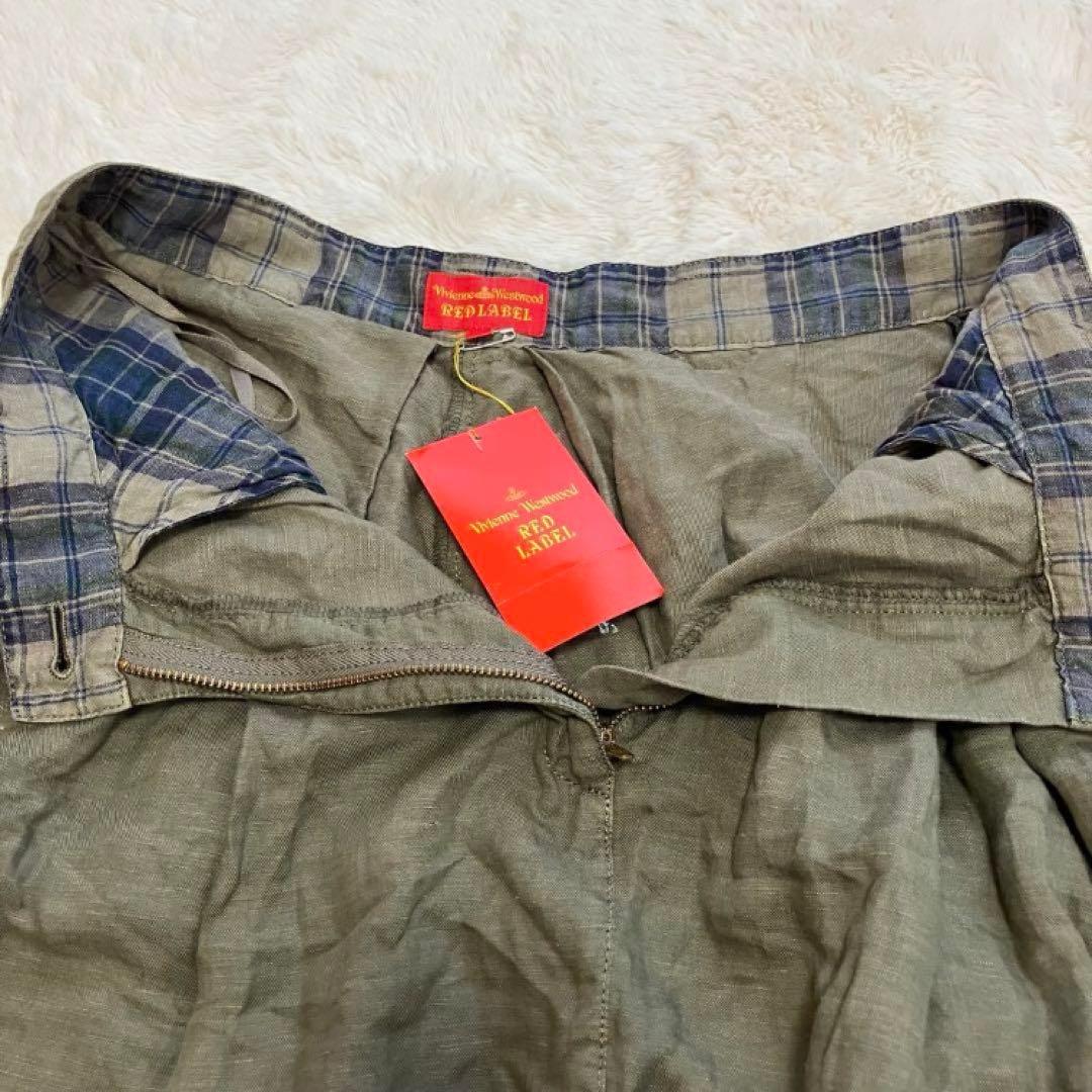 【新品】 ヴィヴィアンウエストウッド リネン混 サルエルパンツ オーブ釦 2 緑