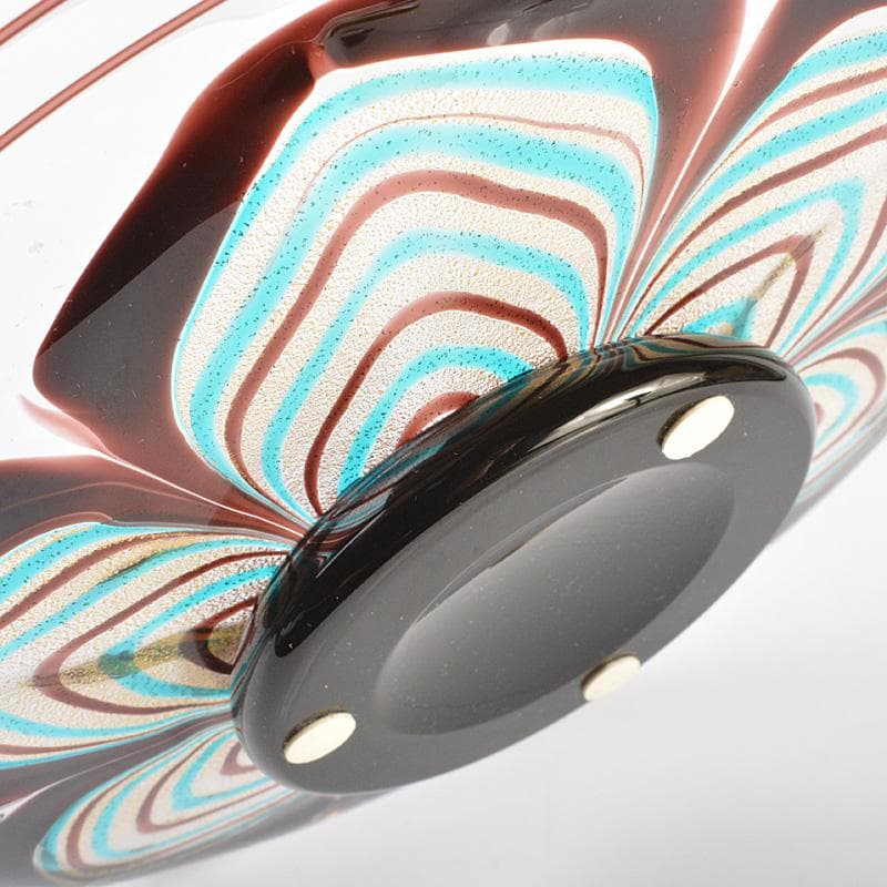 ガラス工芸　岩田久利作　華文　皿　共箱　V　R7043