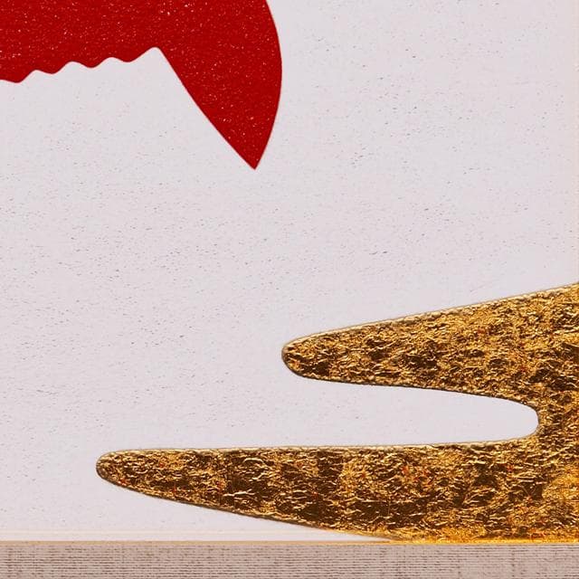 ●金沢産24K純金箔使用『金雲太陽と富士山』●がんどうあつし絵画額付日本画風油絵