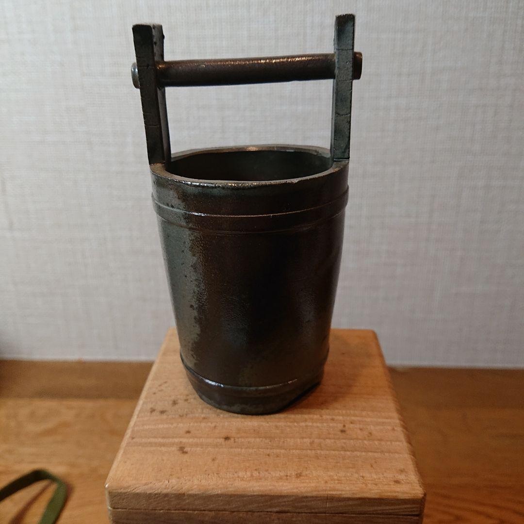 茶道具 備前焼手桶茶器
