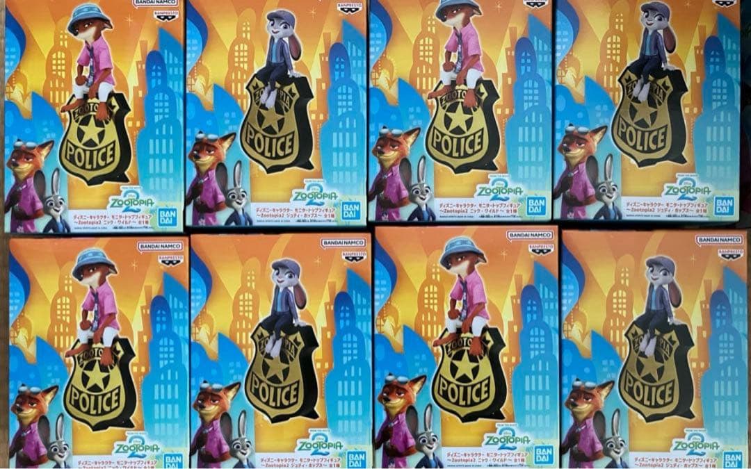 Zootopia ズートピア 2 モニタートップ フィギュア　2種　4セット