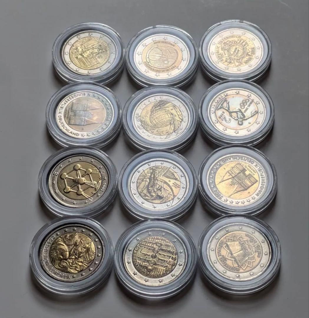 【ケース付12種】ユーロ圏 記念2ユーロ硬貨 コレクション 超希少品