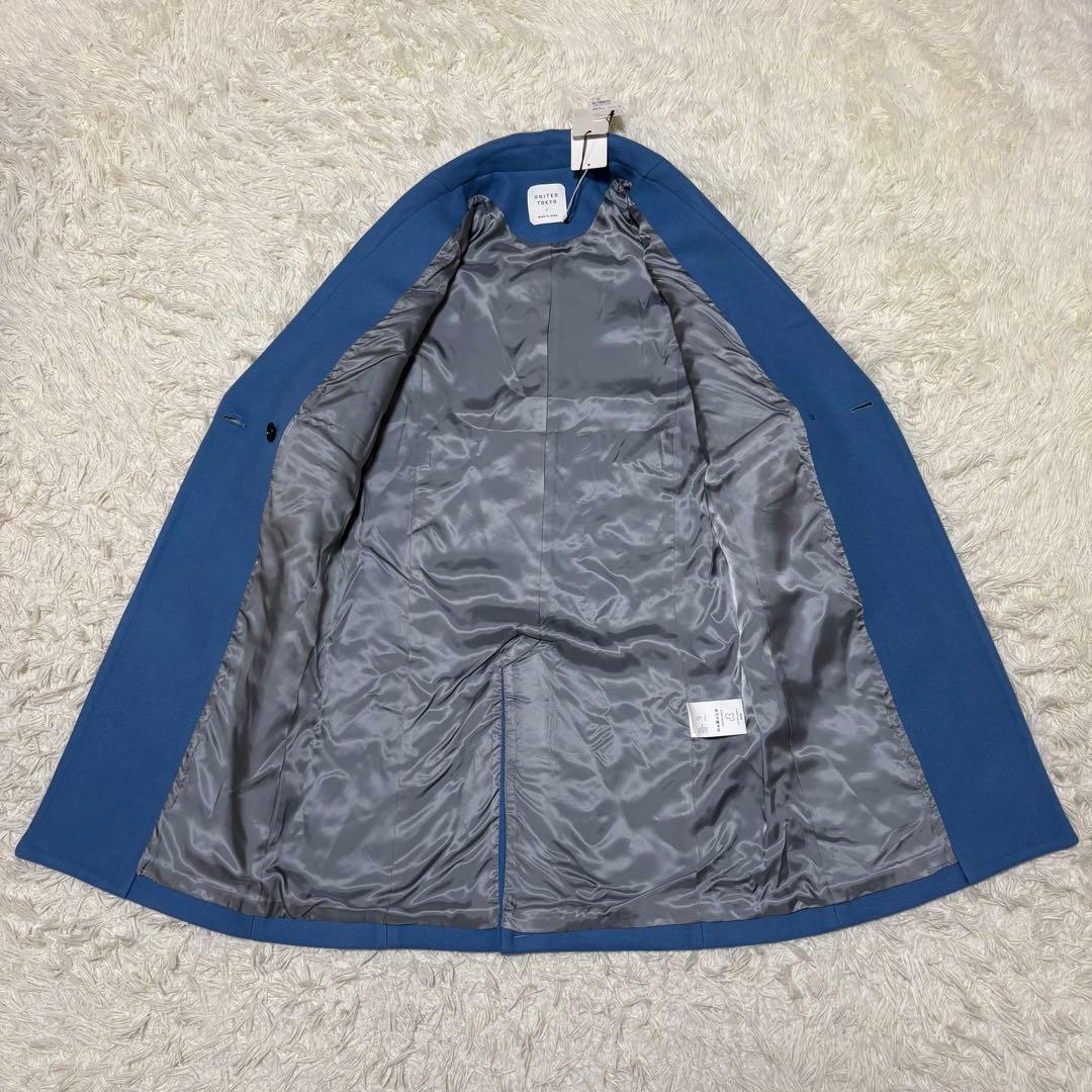 ✨タグ付未使用✨ UNITED TOKYO チェスターコート ブルー カシミヤ混
