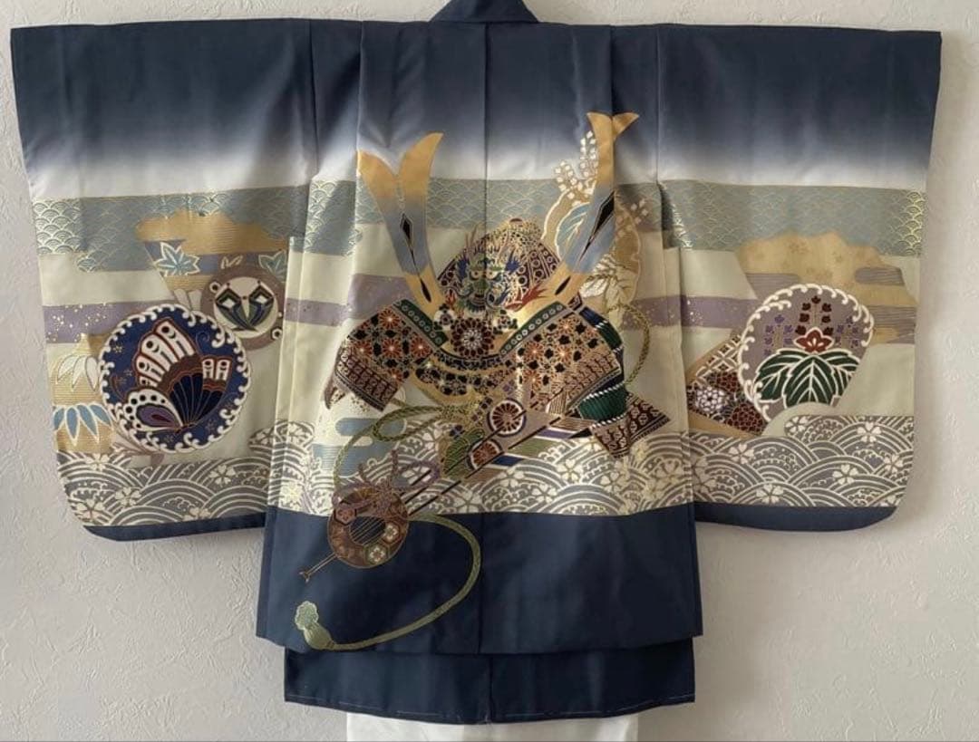 5歳　袴セット　七五三　フルセット　ネイビー