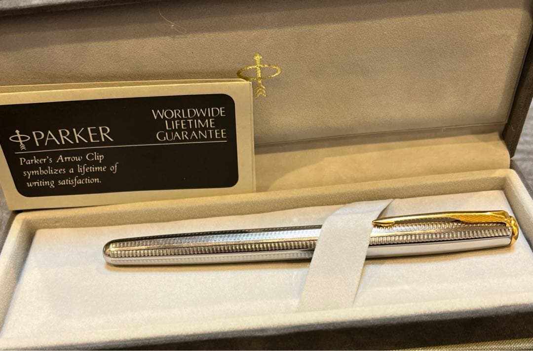 パーカー万年筆 ソネット 750 シルバー 18K ペン先F（細字）