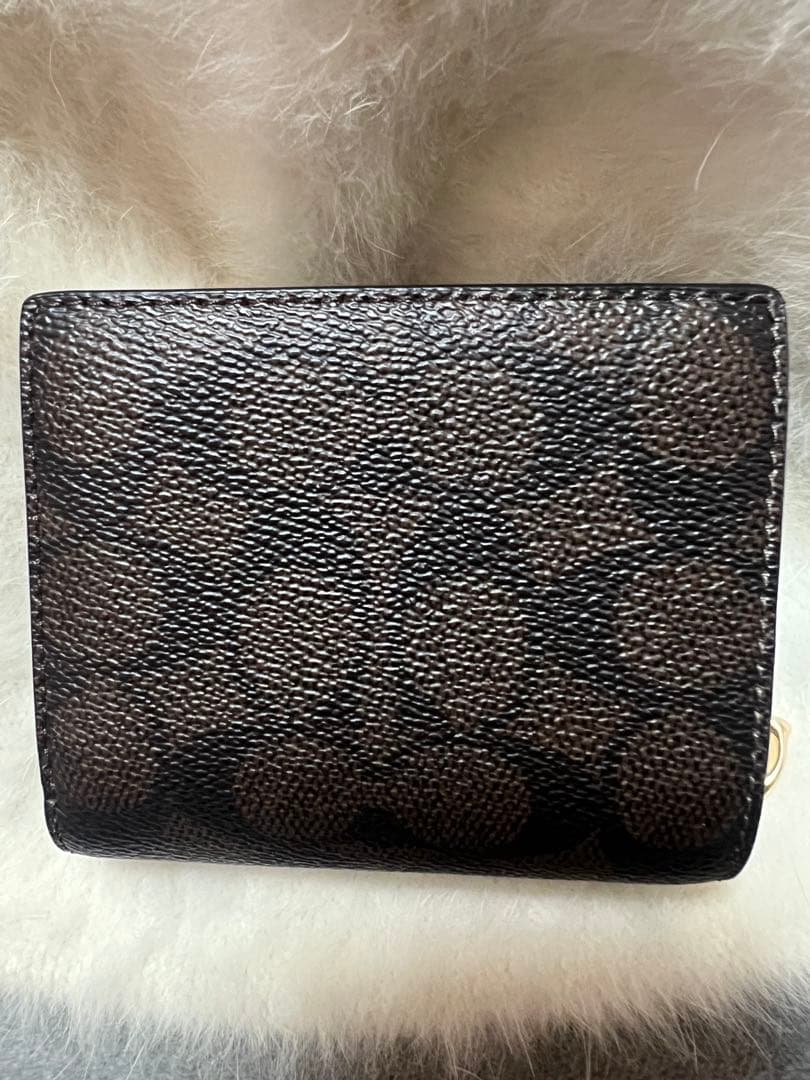 COACH ダークブラウン 三つ折り財布
