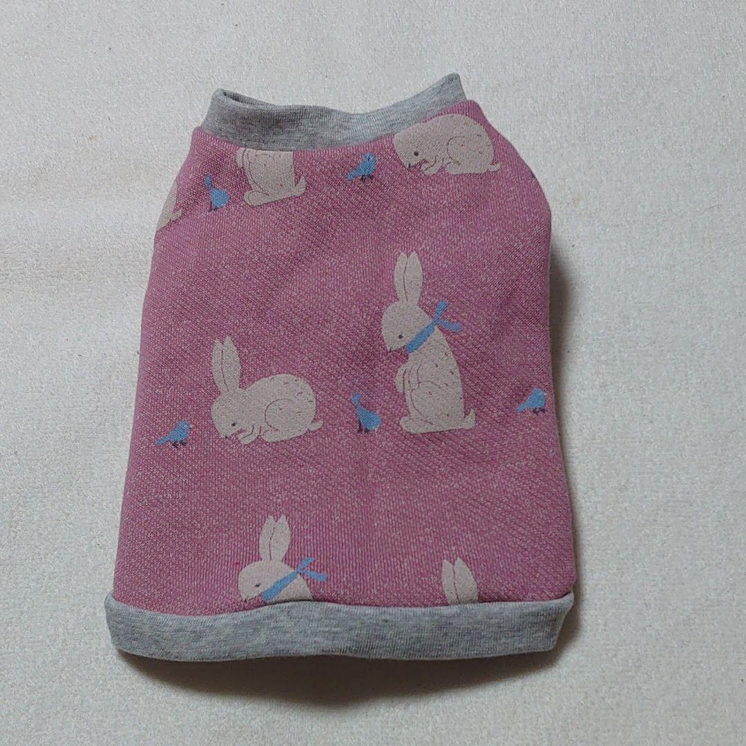 犬服 SS わんこの普段着　うさぎ×ピンク
