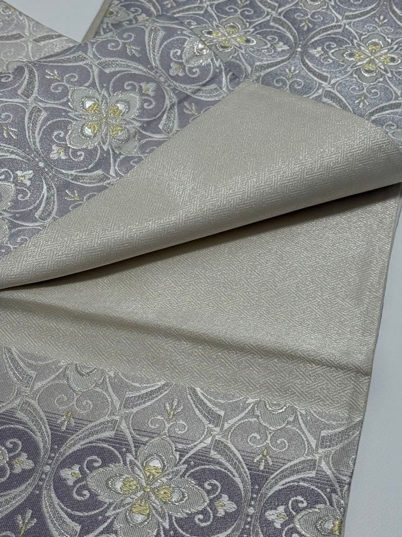 【新品未使用】 志都香織物　袋帯　西陣織　未仕立て　正絹　フォーマル　プラチナ箔