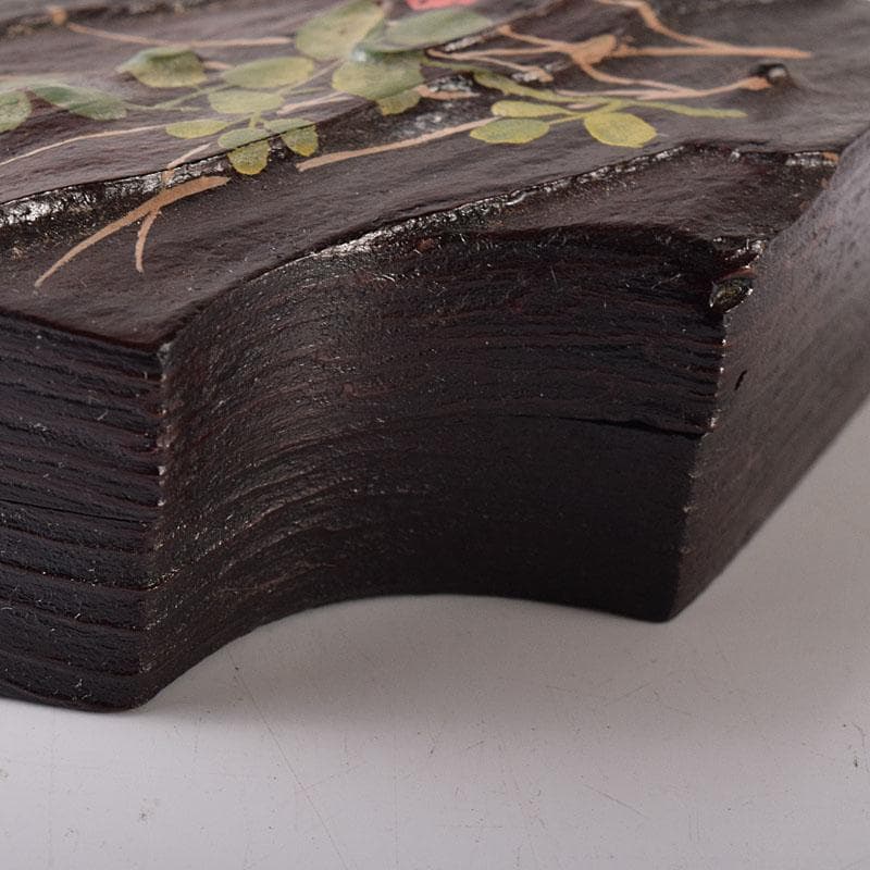 茶道具　塗師　高橋峯房作　秋草蒔絵　扇面型　香合　共箱　V　7778