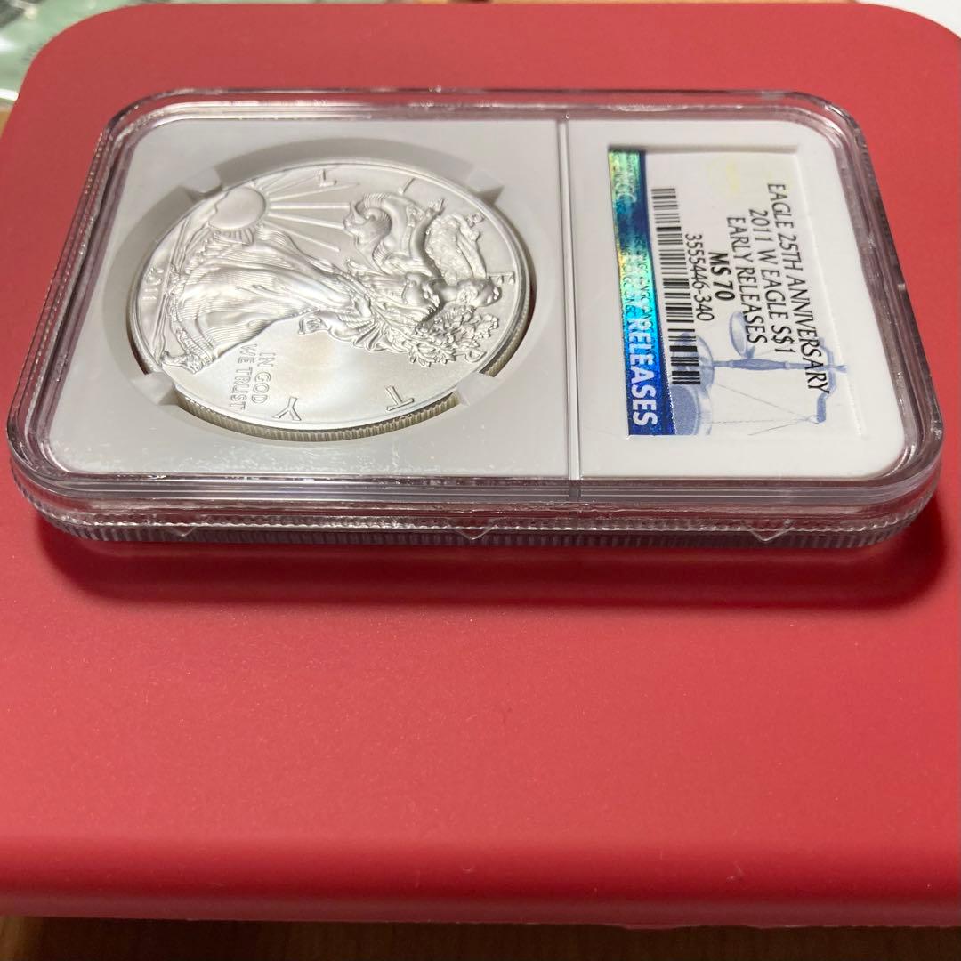 「訳あり」NGC MS70 2011 イーグル銀貨 EARLY RELEASES