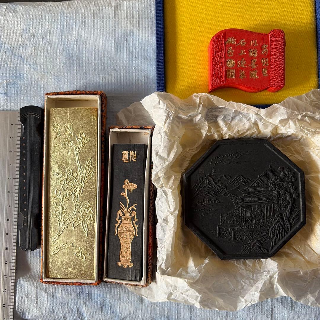 墨　唐墨　朱墨　中国　書画　習字　硯　China
