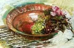 油絵 菅家令子 絵 絵画 インテリア F4-110502 静物 フルーツ