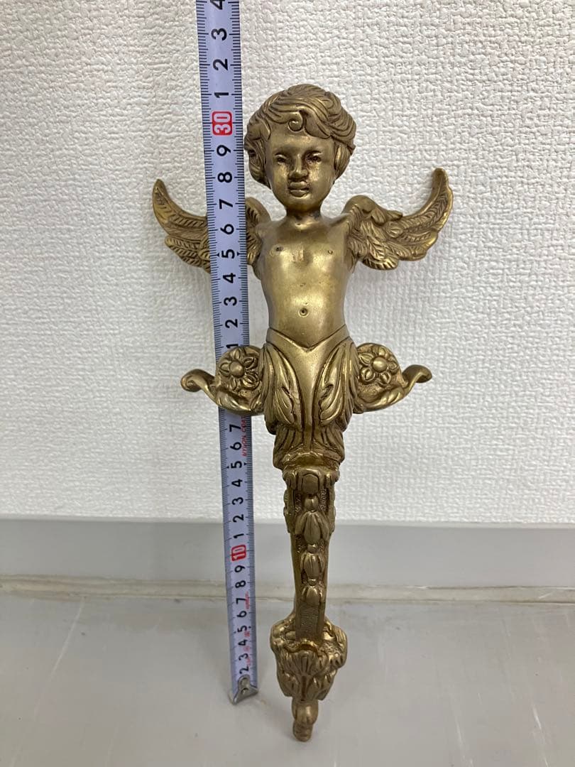 アンティーク天使の 高級ドアハンドル　レトロな取手　エンジェル　鋳物　ドアノブ