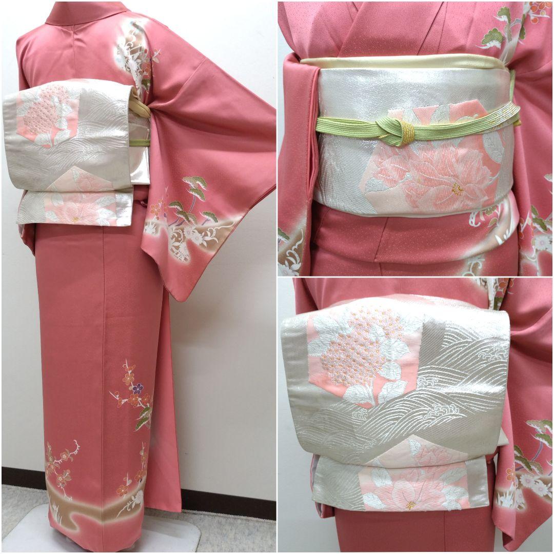 663　半額セール　正絹　小田急百貨店誂え　友禅　訪問着　４点フルセット