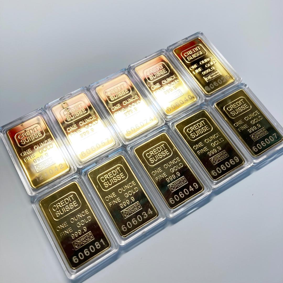 10枚インゴット【レプリカ】高品質　インテリア雑貨　GOLD ※シリアル違い