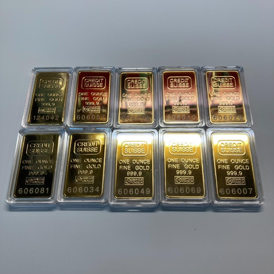 10枚インゴット【レプリカ】高品質　インテリア雑貨　GOLD ※シリアル違い