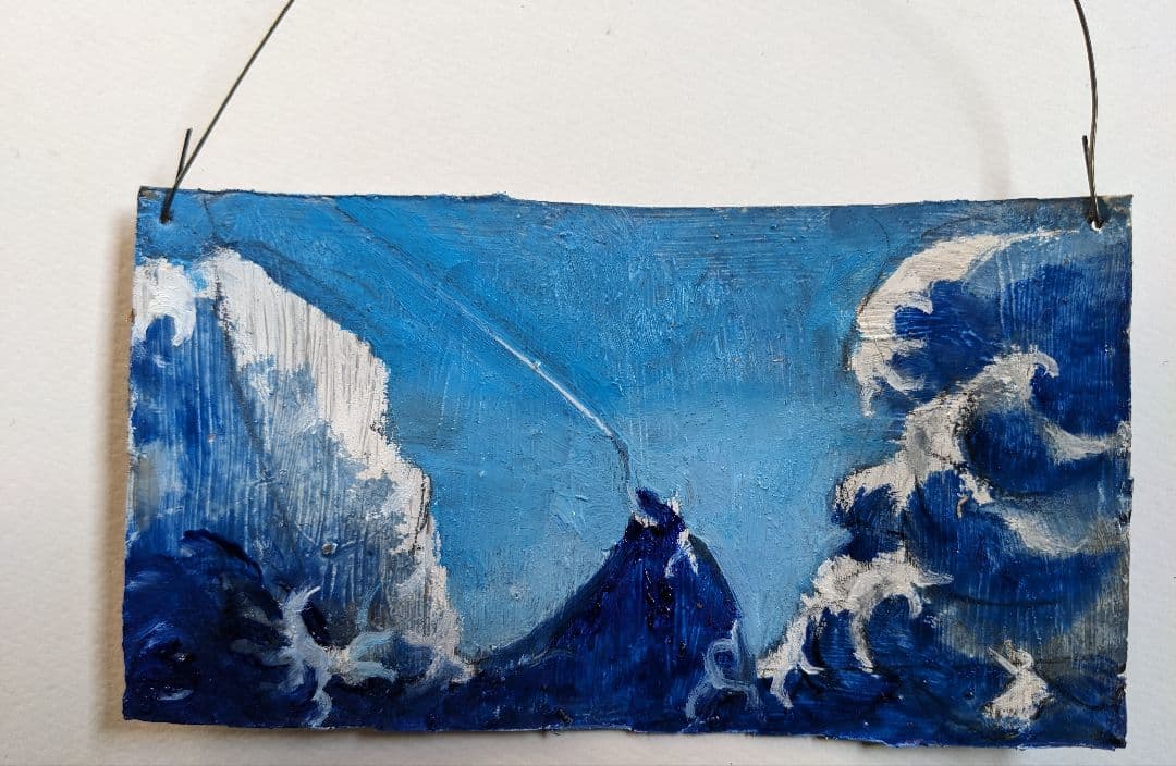 青色系 波と空の風景 絵画海