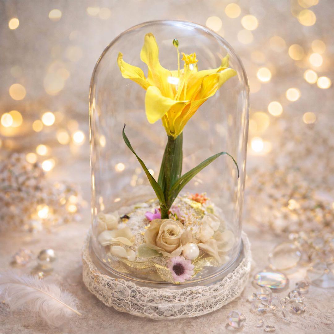 【1点もの】塔の上のラプンツェル　魔法の花　光る卓上インテリア