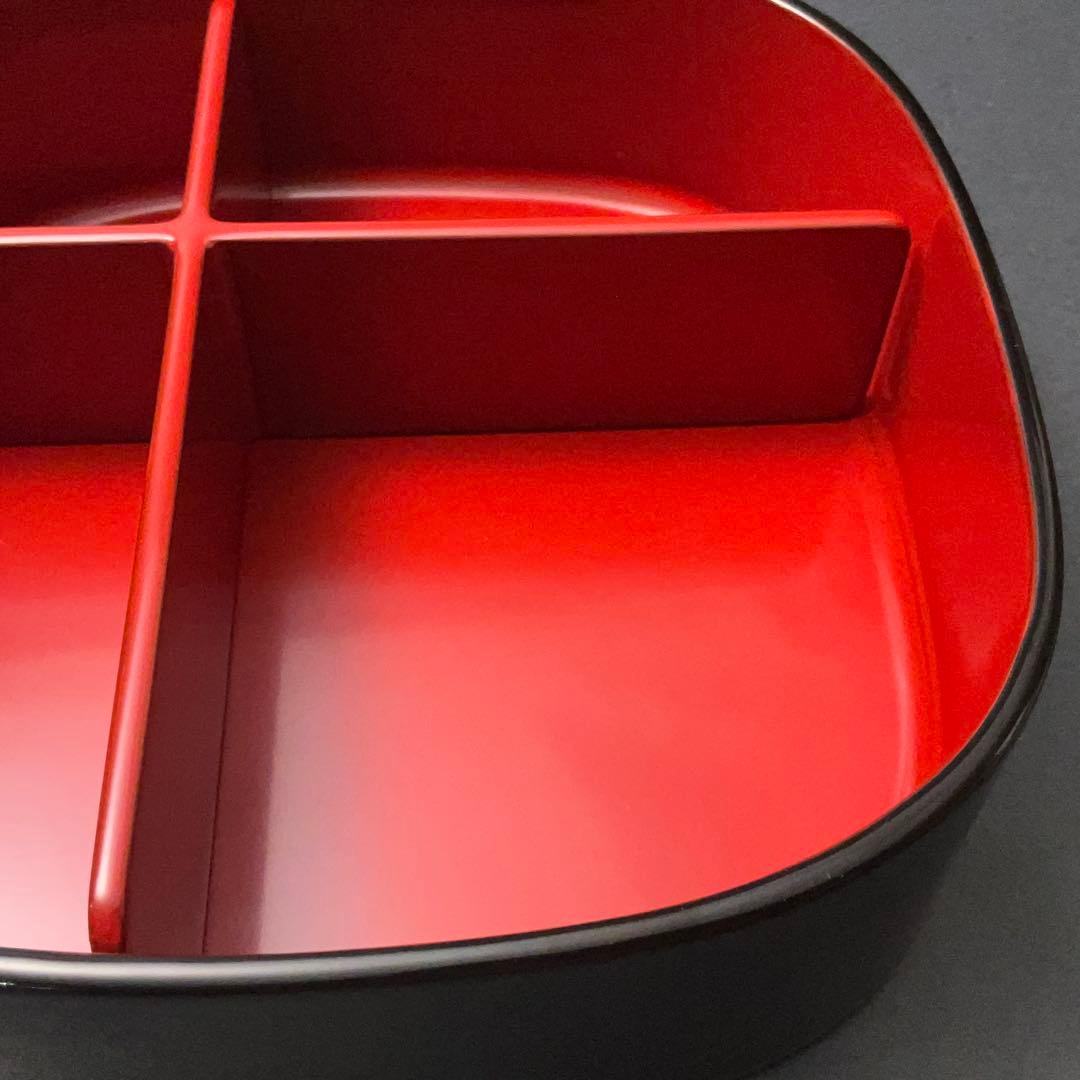 輪島　漆塗　千羽鶴沈金　弁当箱５組　三谷吾一　共箱　仕切り付き　R1325ル