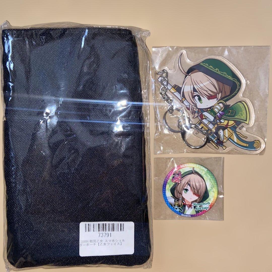 戦国乙女　カンスケ　アクリルキーホルダー　非売品缶バッジ　スマホショルダーポーチ
