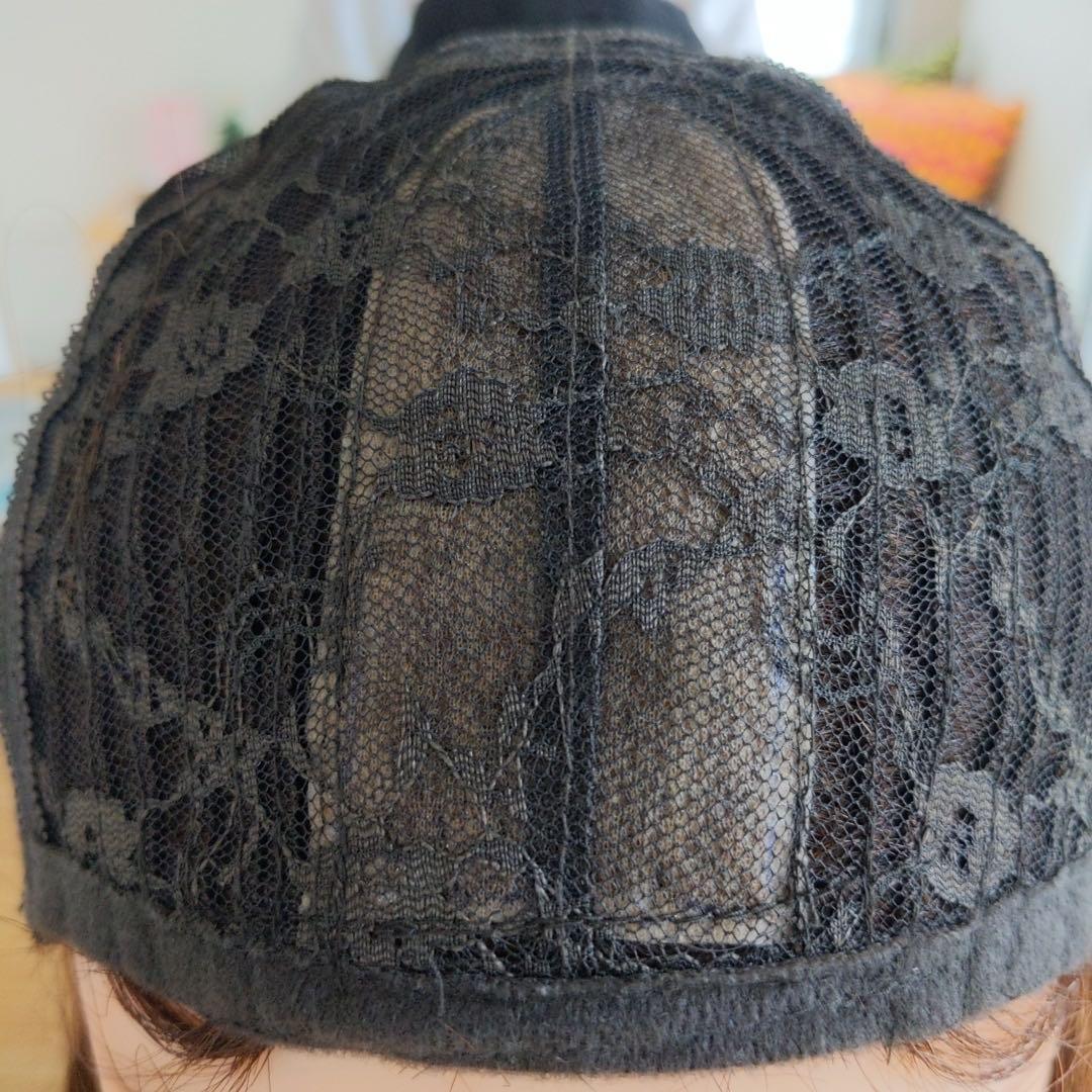 ✨サラサラ人毛100%ウイッグ✨外ハネレイヤーブラウン　フルウイッグ　かつら