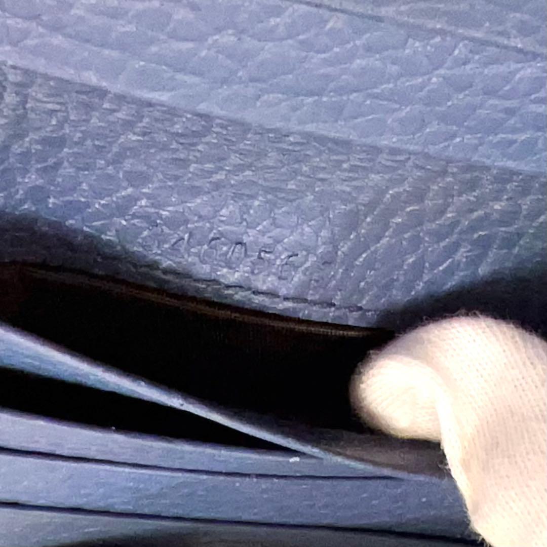 グッチ 折り財布 GGキャンバス GG ラウンドファスナー コンパクト ブルー