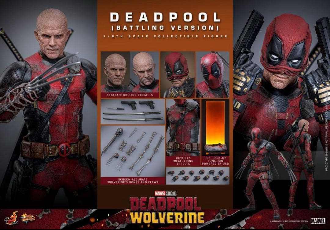 ホットトイズ 1/6 デッドプール ＆ ウルヴァリン バトル版 MMS782