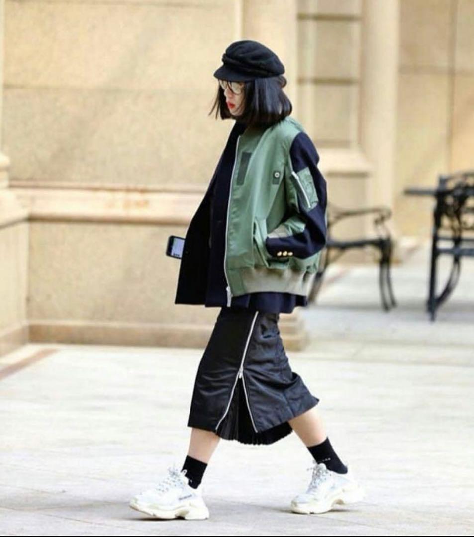 sacai MA-1 Nylon Twill skirt サイドジップスカート